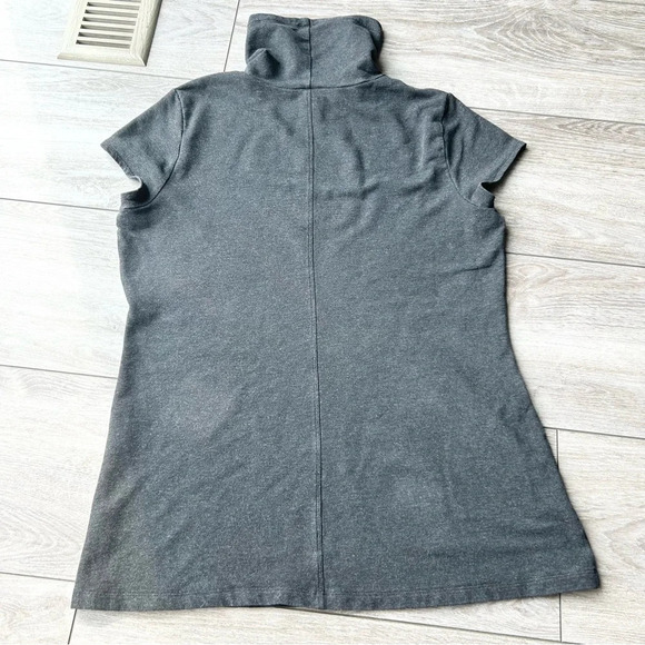 Cabi Cap Sleeve Charcoal Gray Mock Neck Top - Picture 12 of 14